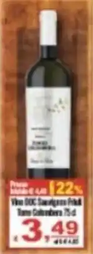 CTS Supermercati Vino DOC Sauvignon Fruiti Tano Colomba offerta