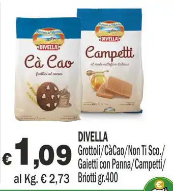 Divella Grottoli/CàCao/Non Ti Sco./Gaietti con Panna/Campetti/Briottti