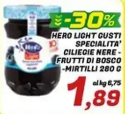 Idromarket Hero light gusti specialità ciliegie nere - frutti di bosco - mirtilli offerta