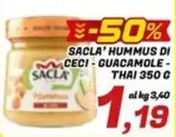 Idromarket Sacla' hummus di ceci - guacamole - thai offerta