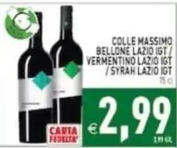 Iperfamily Colle Massimo Bellone Lazio IGT / Vermentino Lazio IGT / Syrah Lazio IGT offerta