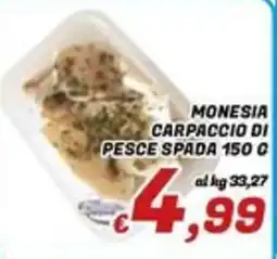 Idromarket Monesia carpaccio di pesce spada offerta