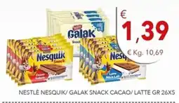 Diper Nestlé Nesquik/ Galak Snack Cacao/ Latte offerta