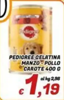 Idromarket Pedigree celatina manzo pollo carote offerta