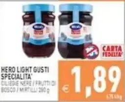 Iperfamily Hero light gusti specialita' ciliegie nere / frutti di bosco / mirtilli offerta
