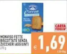 Iperfamily Monviso fette biscottate senza zuccheri aggiunti offerta