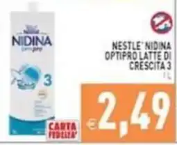 Iperfamily Nestlé' Nidina Optipro Latte di Crescita 3 offerta