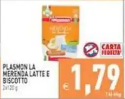 Iperfamily Plasmon la merenda latte e biscotto offerta