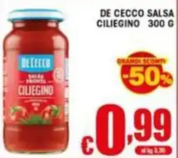 Sacoph De Cecco salsa pronta ciliegino offerta