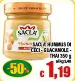 Top Supermercati Sacla' hummus di ceci - guacamole - thai offerta