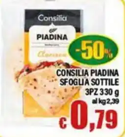 Top Supermercati Consilia piadina sfoglia sottile offerta