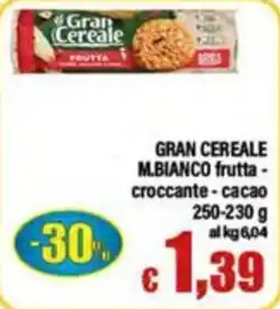 Top Supermercati Gran Cereale M.Bianco frutta - croccante - cacao offerta
