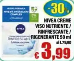 Top Supermercati Nivea creme viso nutriente / rinfrescante / rigenerante offerta
