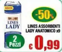 Top Supermercati Lines Lady assorbenti lady anatomico offerta