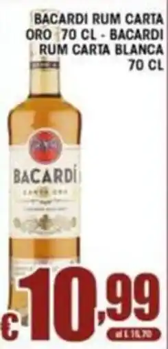 Sacoph Bacardi rum carta oro offerta