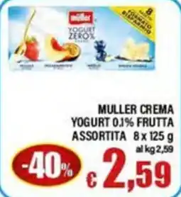 Top Supermercati Muller crema yogurt 0.1% frutta assortita offerta