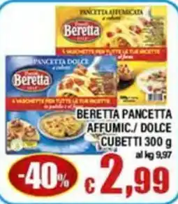 Top Supermercati Beretta pancetta affumicata / dolce cubetti offerta