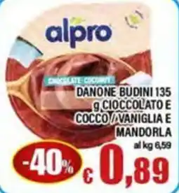 Top Supermercati Danone Budini al cioccolato e cocco / vaniglia e mandorla offerta