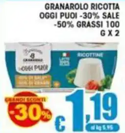 Sacoph Granarolo ricotta offerta