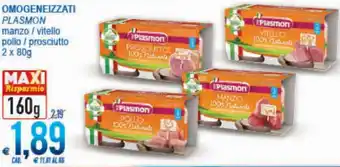 MD Discount Plasmon Omogeneizzati manzo/vitello pollo/prosciutto 2 x 80g offerta
