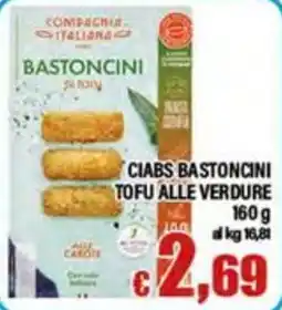 Top Supermercati Compagnia Italiana Bastoncini Tofu alle Verdure offerta