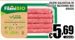 Sacoph Fileni BIO Filetini Salsiccia di Pollo e Tacchino Bio offerta