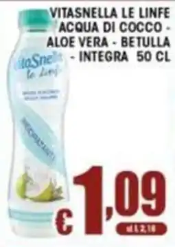 Sacoph Vitasnella le linfe acqua di cocco aloe vera betulla integra offerta