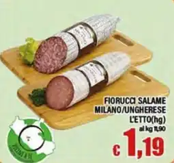 Top Supermercati Fiorucci salame milano/ungherese offerta