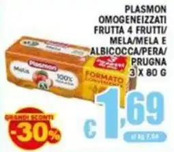 Sacoph Plasmon omogeneizzati frutta 4 frutti offerta