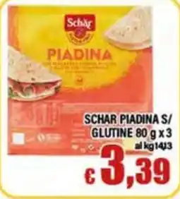 Top Supermercati Schar piadina s/glutine offerta