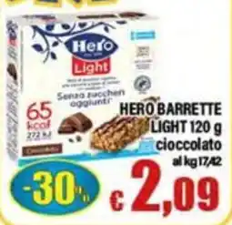 Top Supermercati Hero barrette light cioccolato offerta