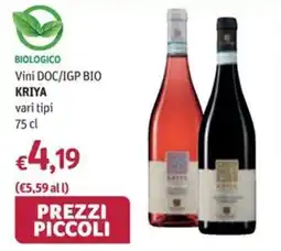 Futura Supermercati Vini DOC/IGP BIO KRIYA offerta