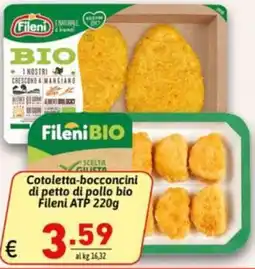 Ipercarni Cotoletta-bocconcini di petto di pollo bio Fileni offerta