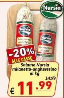 Ipercarni Salame Nursia milanetto-ungheresino offerta