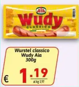 Ipercarni Wurstel classico Wudy Aia offerta
