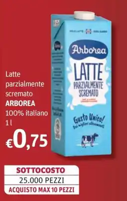 Futura Supermercati Latte parzialmente scremato Arborea offerta