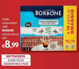 Futura Supermercati Cialde compostabili caffè Borbone miscela decisa offerta