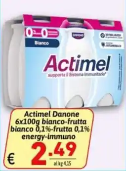 Ipercarni Actimel Danone bianco-frutta offerta