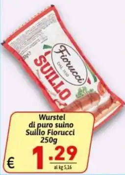 Ipercarni Wurstel di puro suino Suillo Fiorucci offerta