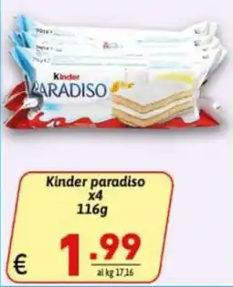 Ipercarni Kinder paradiso offerta