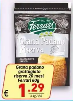 Ipercarni Grana padano grattugiato riserva Ferrari offerta