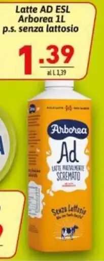 Ipercarni Latte AD ESL Arborea senza lattosio offerta