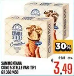 Supermercati EffePiù Sammontana cono 5 stelle offerta