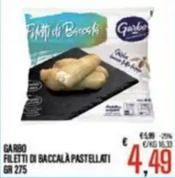 Supermercati EffePiù Garbo filetti di baccalà pastellati offerta