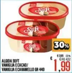 Supermercati EffePiù Algida soft vaniglia e cacao offerta