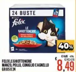 Supermercati EffePiù Felix Le Ghiottonerie Manzo, Pollo, Coniglio e Agnello offerta