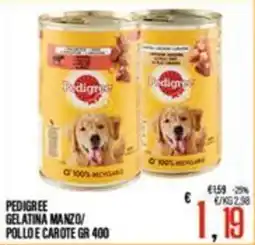 Supermercati EffePiù Pedigree gelatina manzo pollo e carote offerta