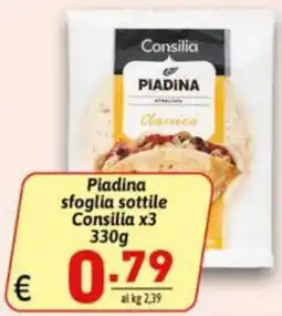Ipercarni Piadina sfoglia sottile Consilia offerta