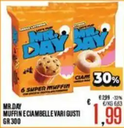 Supermercati EffePiù Mr. Day muffin e ciambelle vari gusti offerta