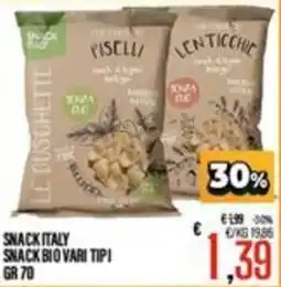 Supermercati EffePiù Snack Italy Snack Bio Vari Tipi offerta
